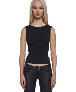 Elegant Turn Short Sleeve Top - Black