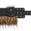 Land Escape Fur Buckle Belt With Pouch