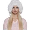 Bubble Pop Faux Fur Hat With Pom Poms -White