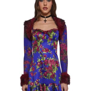 Floral Velvet Shrug