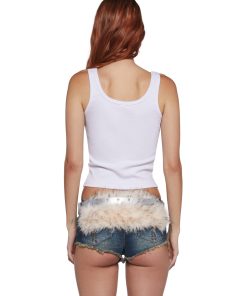 Alternative view of Vibing Sounds Faux Fur Belt - Silver
