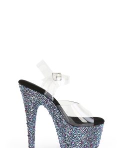 Bejeweled-708MS Platform Ankle Strap Sandals-Black