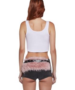 Alternative view of Vibing Sounds Faux Fur Belt - Pink