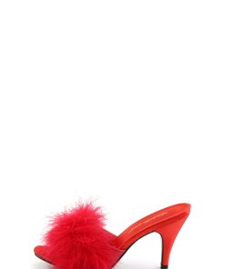 Alternative view of Amour-03 Marabou Slippter-Red PU