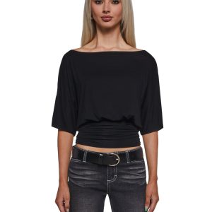 Charm Behavior Wrap Top ?C Black
