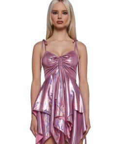 F Is For Fairies Handkerchief Dress - Pink Metallic