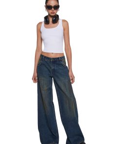 Alternative view of Sinful Attitude Wide Leg Jeans - Dirty Blue