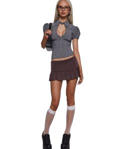 Alternative view of Absolute Trend Poplin Blouse - Gray