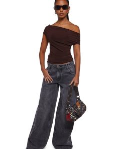 Alternative view of Mega Star Off The Shoulder Top - Brown
