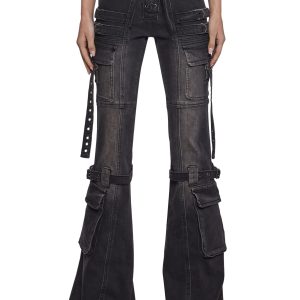 Level Up Cargo Fitted Jeans ?C Black