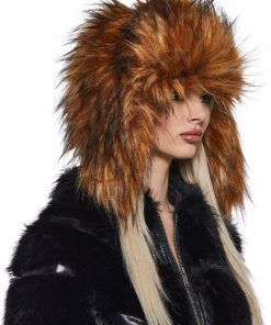 Alternative view of Aura Faux Fur Trapper Hat -Brown