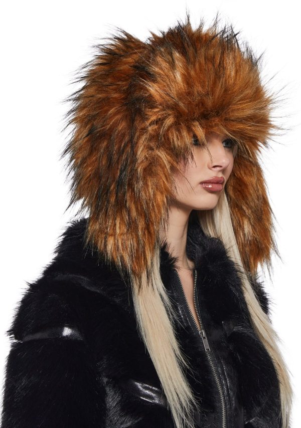 Aura Faux Fur Trapper Hat -Brown