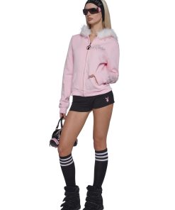 Alternative view of Faux Fur Trimmed Hoodie