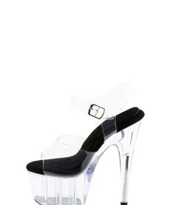 Alternative view of Adore-708PREM Platform Ankle Strap Sandals-Clear