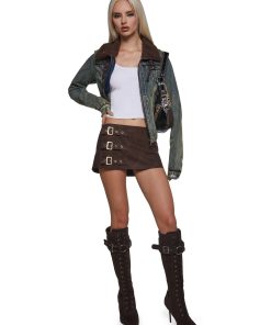 Alternative view of Sofie Belted Skirt - Brown