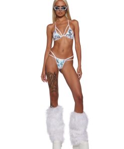 Alternative view of Flirty Sequin Strappy Bikini Set - White