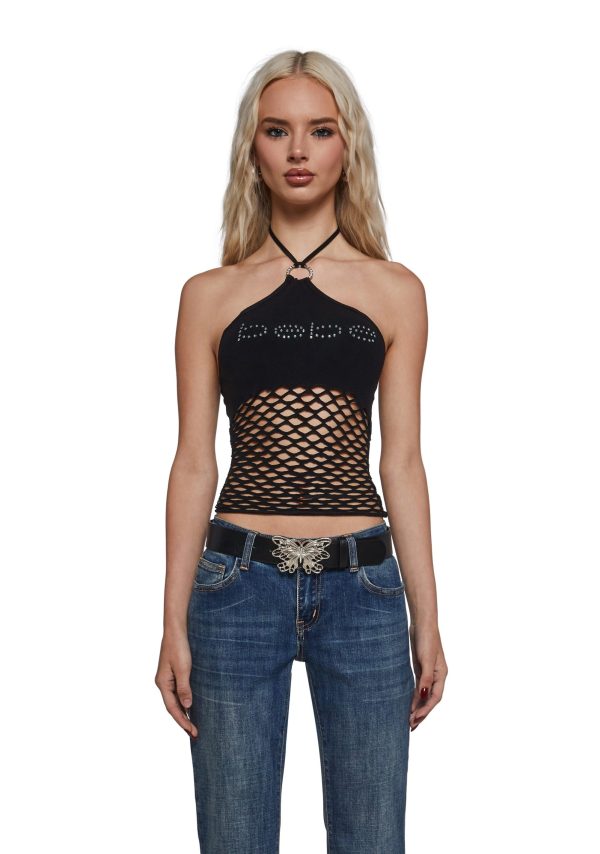 Fishnet Halter Top