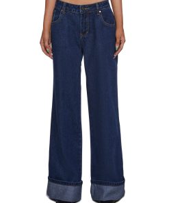 Bella Wide Leg Cuff Jeans