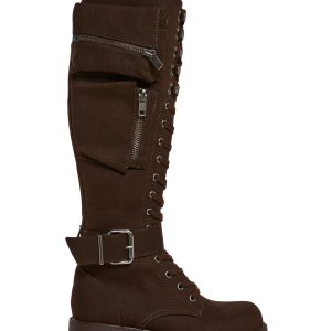 Obsidian Pocket Combat Boots ?C Brown