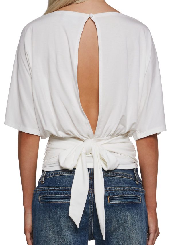 Charm Behavior Wrap Top ?C White