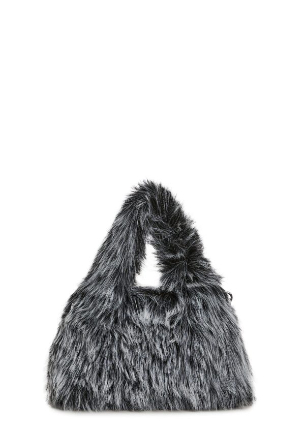 Arctic Noir Faux Fur Bag And Hat Set
