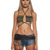 Land Escape Fur Buckle Belt With Pouch