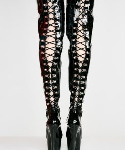 Alternative view of Adore-3063 Platform Thigh High Boots-Black
