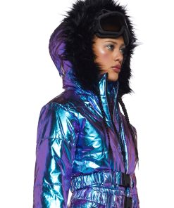 Alternative view of Aurora Beam Holographic Snowsuit - Blue