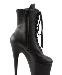 Adore-1020 Platform Ankle Boots-Black PU