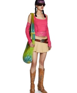 Alternative view of Alternative Spells Top And Gloves Set - Hot Pink