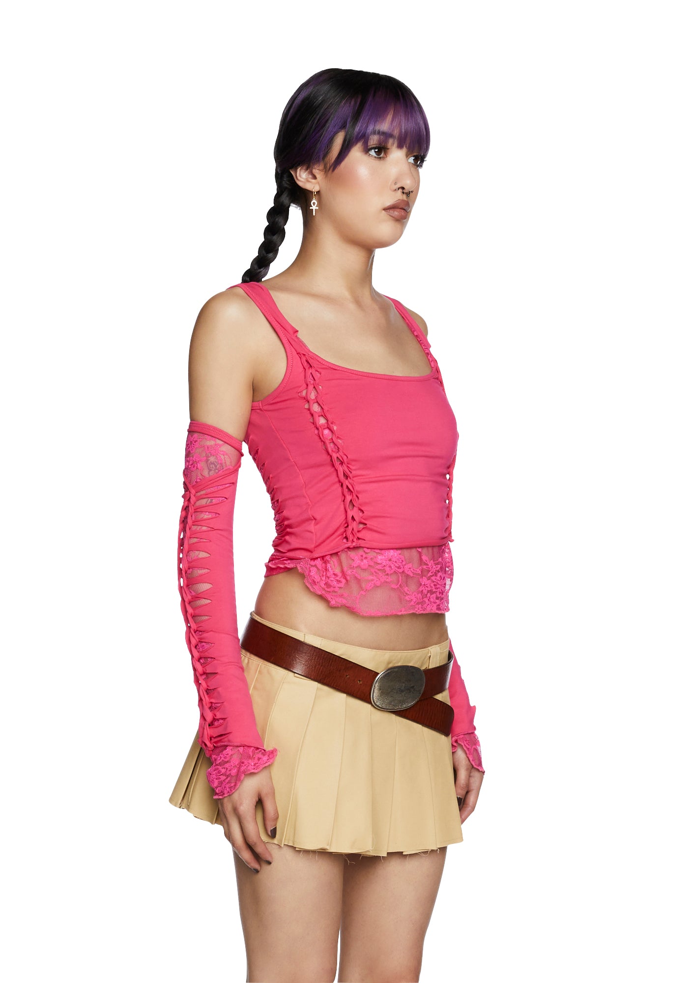 Alternative Spells Top And Gloves Set ?C Hot Pink - Image 3