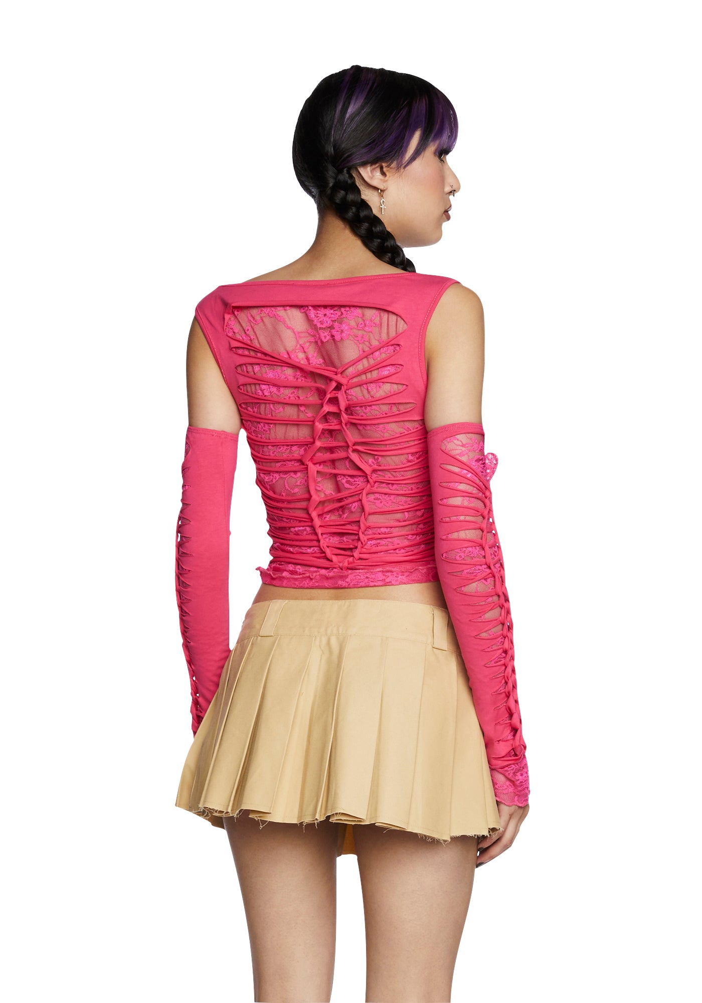 Alternative Spells Top And Gloves Set ?C Hot Pink - Image 4