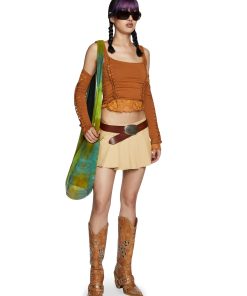Alternative view of Alternative Spells Top And Gloves Set - Brown