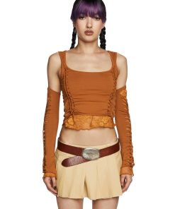 Alternative Spells Top And Gloves Set - Brown