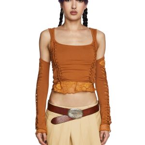Alternative Spells Top And Gloves Set ?C Brown
