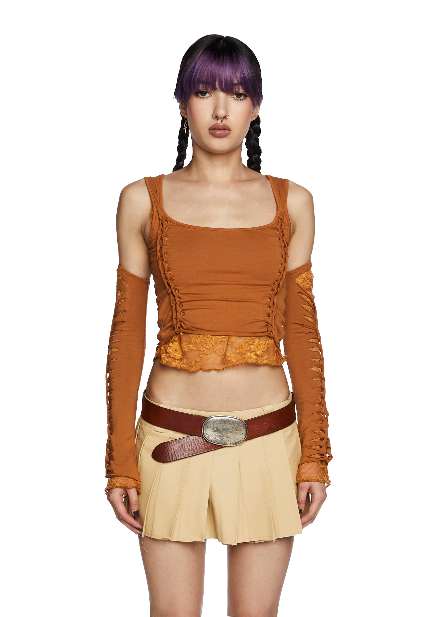 Alternative Spells Top And Gloves Set ?C Brown