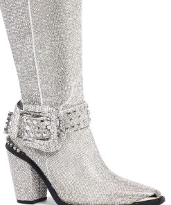 Alternative view of Sharp Sheriff Shine Knee High Boots -Silver