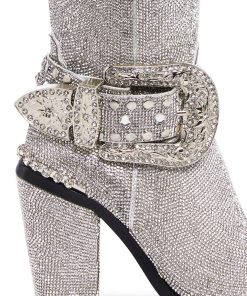 Alternative view of Sharp Sheriff Shine Cowboy Boots - Silver