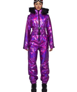 Aurora Beam Holographic Snowsuit - Purple