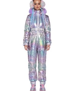 Aurora Beam Holographic Snowsuit - Lavender