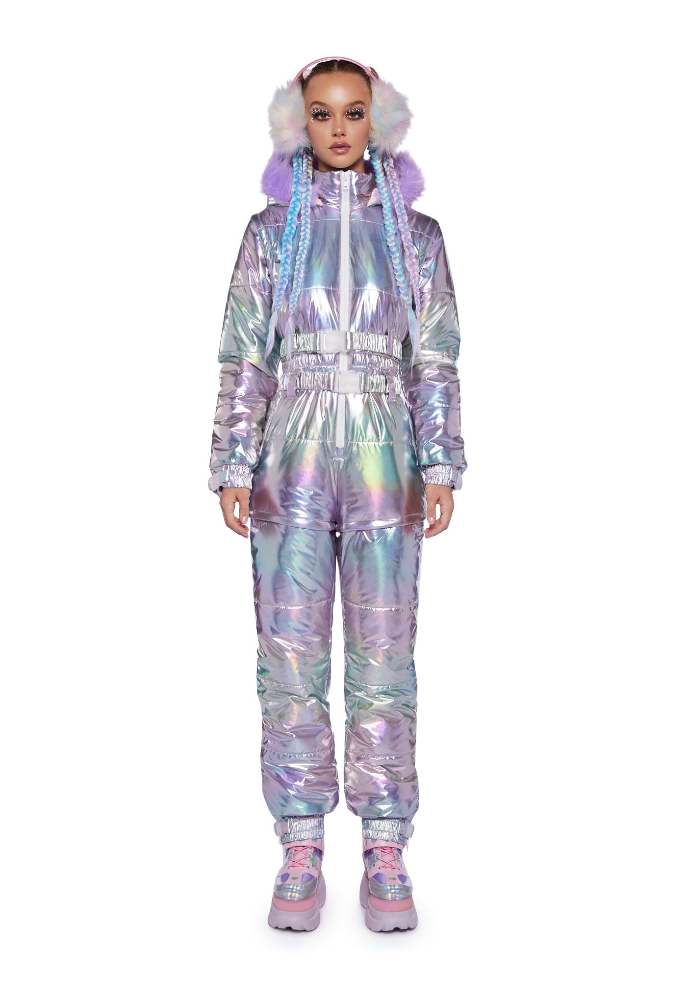 Aurora Beam Holographic Snowsuit ?C Lavender