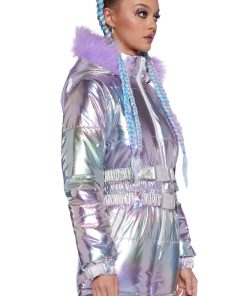 Alternative view of Aurora Beam Holographic Snowsuit - Lavender