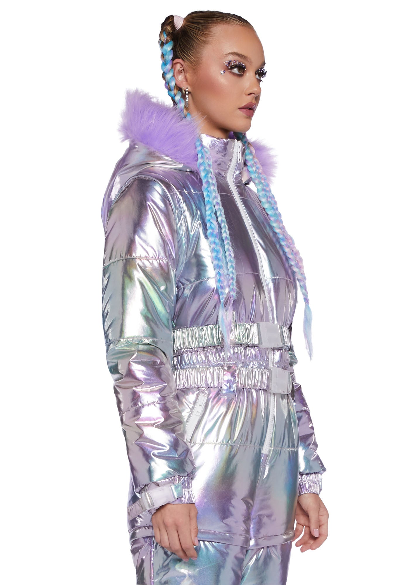 Aurora Beam Holographic Snowsuit ?C Lavender - Image 2