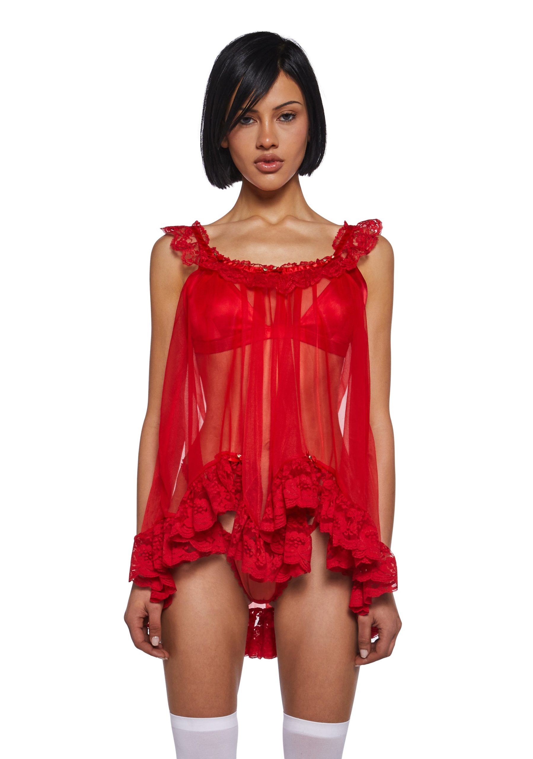 Blissful Heaven Lingerie Set ?C Red