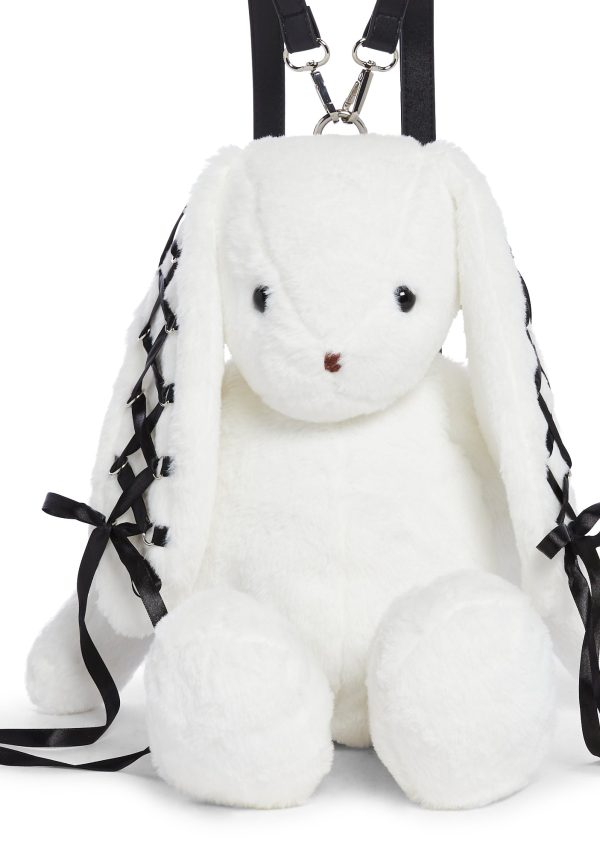 Cuddly Bunny Plush Backpack ?C White