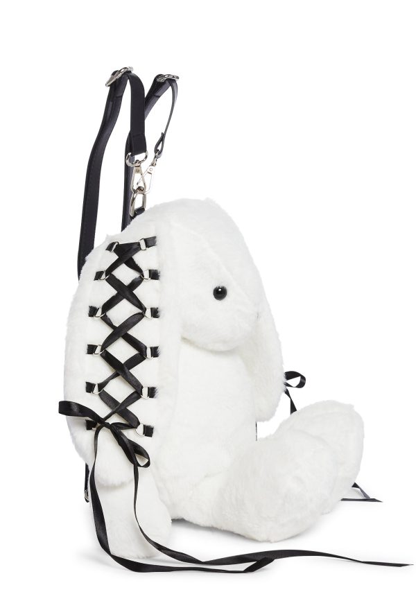 Cuddly Bunny Plush Backpack ?C White