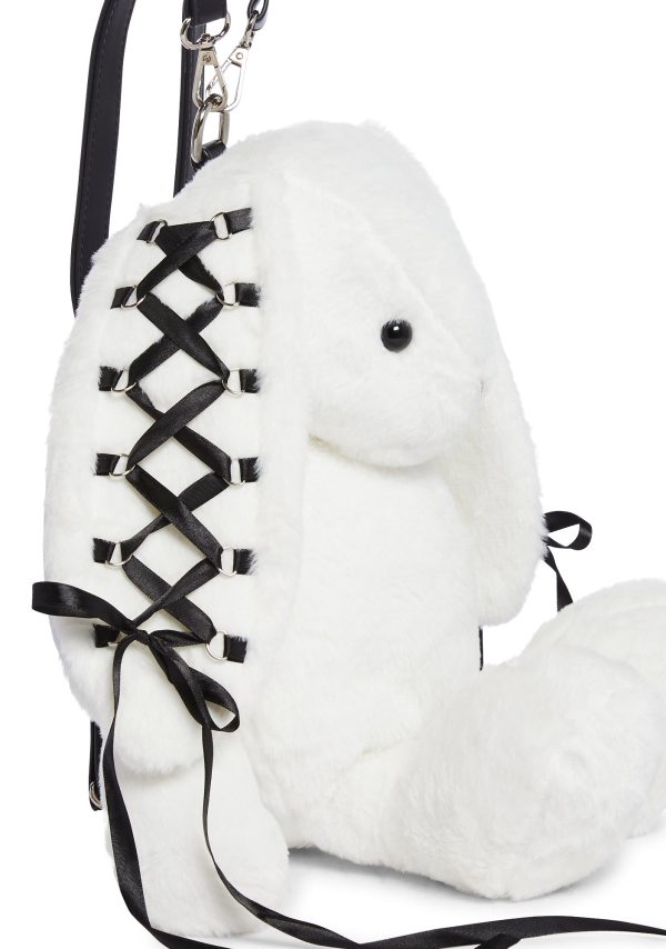Cuddly Bunny Plush Backpack ?C White
