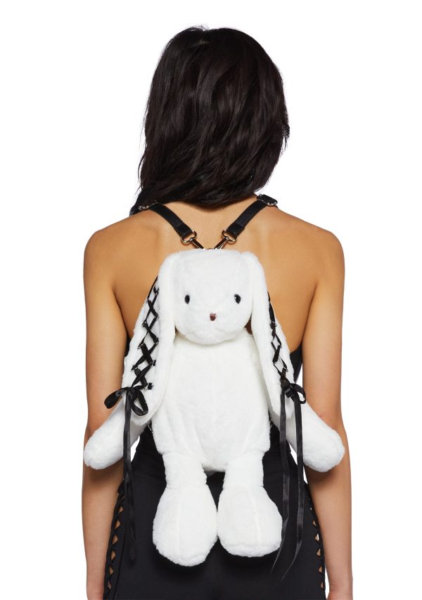 Cuddly Bunny Plush Backpack ?C White