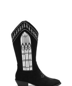 Broken Confessions Cowboy Boots - Black