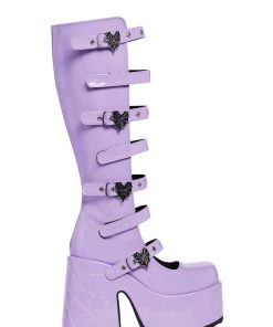 Camel-223 Platform Glow In The Dark Knee High Boots